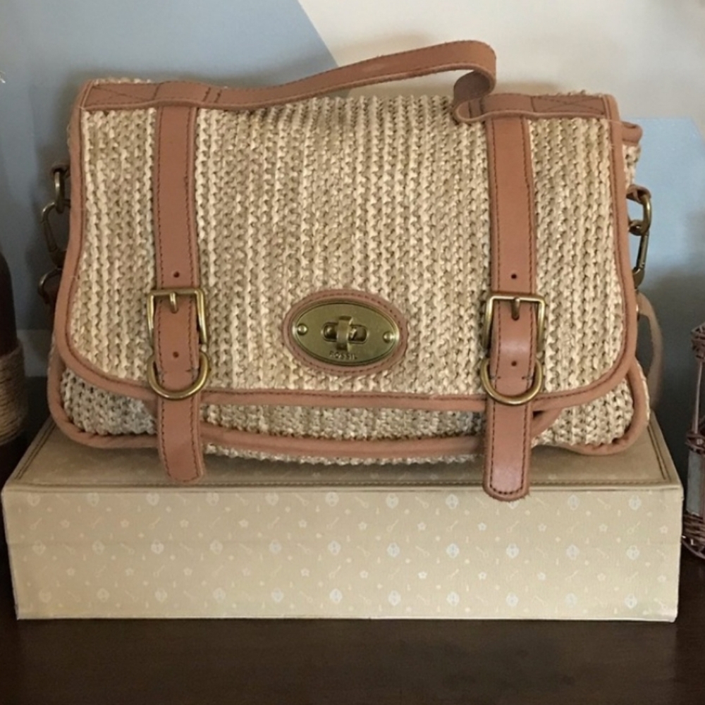 Fossil Long Live Vintage Maddox Woven Crossbody Messenger